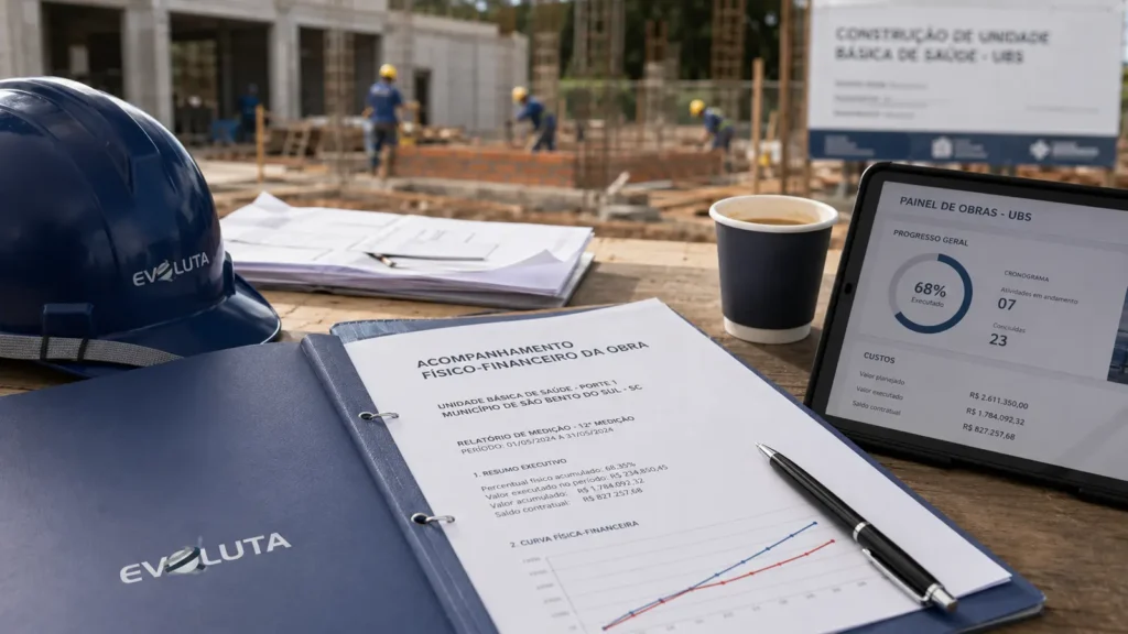 Painel de obras e acompanhamento físico-financeiro, rotina de um escritório de projetos municipal