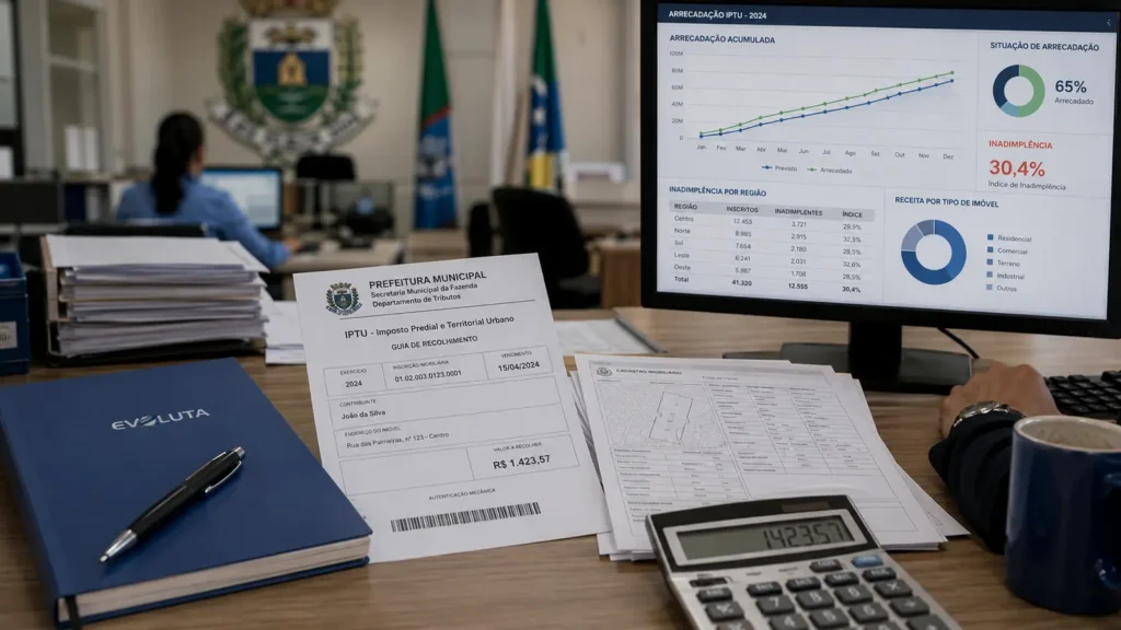 Guia de IPTU, calculadora e monitor de arrecadação para revisão da planta genérica de valores